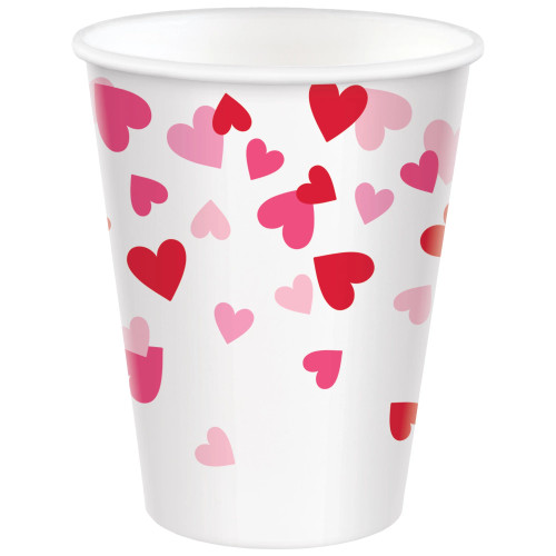 Cross My Heart Valentines Day 8 Ct 9 oz Pink Red Paper Hot Cold Cups Cross My Heart Valentines Day 8 Ct 9 oz Pink Red Paper Hot Cold Cups