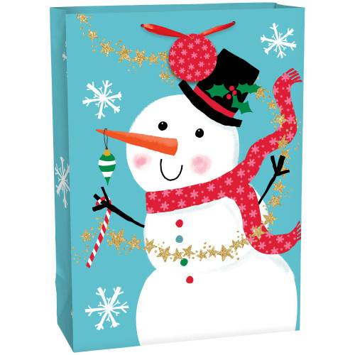 Snowman Extra Large Vertical Christmas Gift Bag 18 x 13 x 5