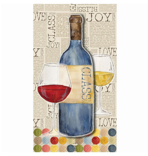 Bottle Joy Wine Glass 24 Ct Guest Napkins