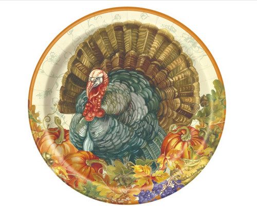 Traditional Thanksgiving Turkey 8 Ct 9 in Dinner Plates