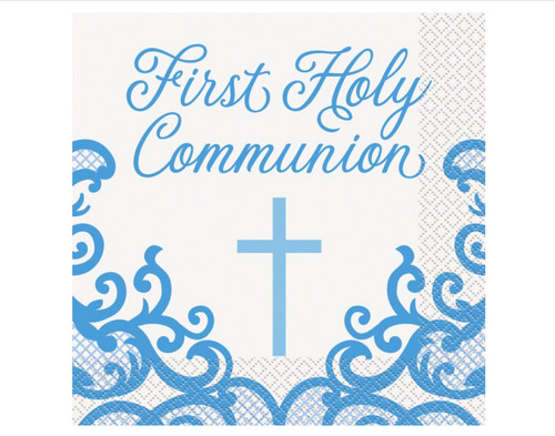 Fancy Blue Cross 16 Ct Lunch Napkins 1st Holy Communion Fancy Blue Cross 16 Ct Lunch Napkins 1st Holy Communion