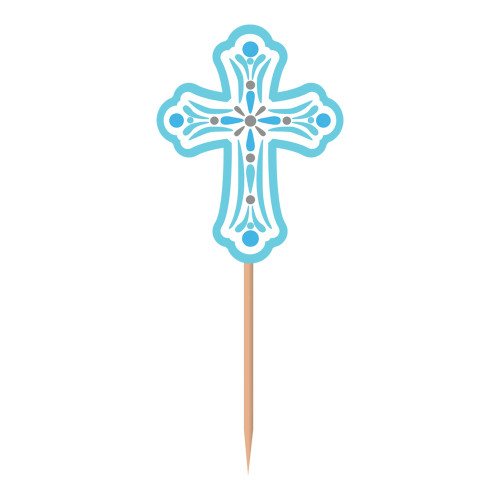 Blue Cross Religious Cupcake Dessert Picks 36 ct 2.5" Blue Cross Religious Cupcake Dessert Picks 36 ct 2.5"