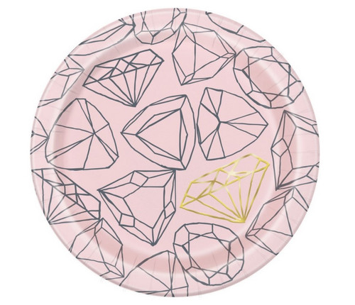 Pink Diamond 8 Ct Dessert Cake Plates 7" Bridal Shower Bachelorette Pink Diamond 8 Ct Dessert Cake Plates 7" Bridal Shower Bachelorette