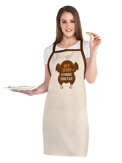 Thankful Chef Thanksgiving Turkey Apron Adult Standard Size Hot Stuff Thankful Chef Thanksgiving Turkey Apron Adult Standard Size Hot Stuff
