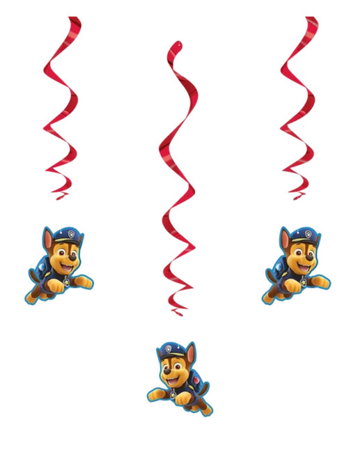 Paw Patrol 3 Ct Hanging Swirls 26" Decorations Paw Patrol 3 Ct Hanging Swirls 26" Decorations