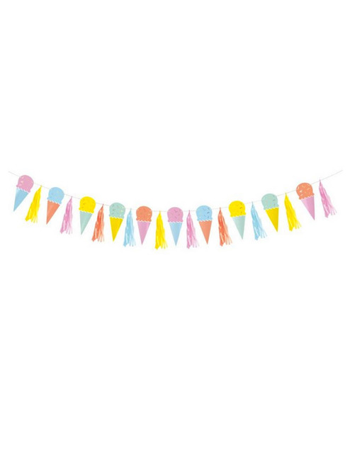 Ice Cream Cone Honeycomb Garland With Tassels 6 Ft Ice Cream Cone Honeycomb Garland With Tassels 6 Ft