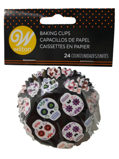 Day of the Dead Sugar Skulls 24 Baking Cups Cupcake Liners Wilton  Halloween