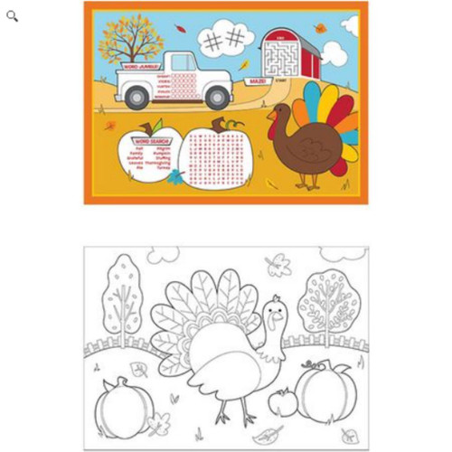 Thanksgiving Fall Fun Party Placemat Fun Kids Activity Kit 8 Ct 2 sided Thanksgiving Fall Fun Party Placemat Fun Kids Activity Kit 8 Ct 2 sided
