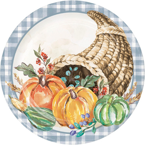 Decadent Cornucopia 8 Ct Paper Dinner Lunch Plates Thanksgiving Decadent Cornucopia 8 Ct Paper Dinner Lunch Plates Thanksgiving