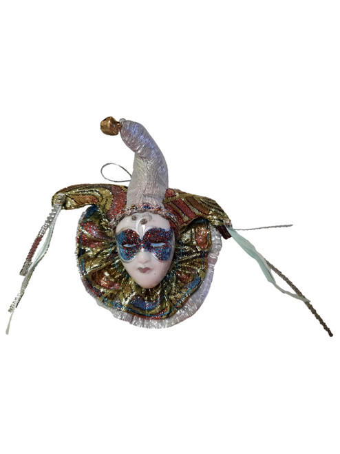 Jester Silver Magnet New Orleans Mardi Gras Party Favor Ornament