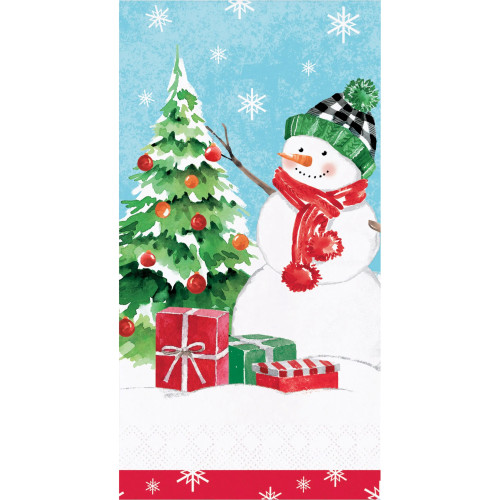 Snowflakes and Snowmen Paper 16 Ct Guest Napkins