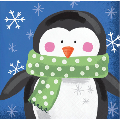 Jolly Characters Penguin Christmas Paper 16 Ct Beverage Napkins Jolly Characters Penguin Christmas Paper 16 Ct Beverage Napkins