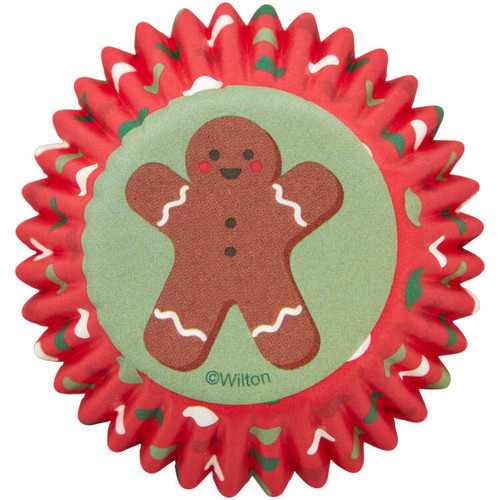 Wilton Christmas Gingerbread Man 50 ct Mini Baking Cups Cupcake Liners