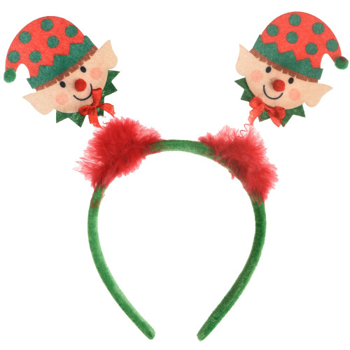 Elf Christmas Head Bopper HeadBopper Headband, Red Green