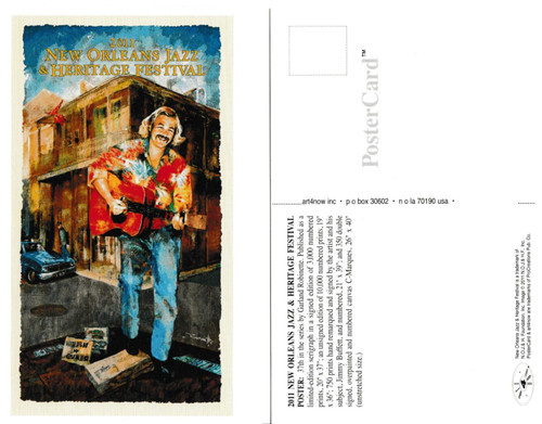2011 New Orleans Jazz Festival Poster Post Card Jimmy Buffett By Robinette