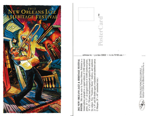 2012 New Orleans Jazz Festival Poster Post Card Trombone Shorty By Osborne