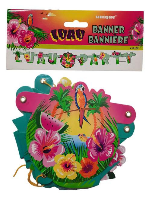 Luau Party Jointed Banner 1 Ct Parrot, Hibiscus, Tropical Fish, Pineapple Luau Party Jointed Banner 1 Ct Parrot, Hibiscus, Tropical Fish, Pineapple