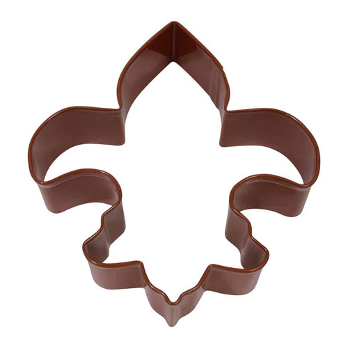 Brown Fleur De Lis 4.5" Steel Cookie Cutter R&M Mardi Gras Saints Brown Fleur De Lis 4.5" Steel Cookie Cutter R&M Mardi Gras Saints
