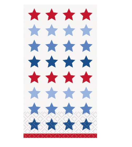 Patriotic Stars 16 Ct Red White Blue Guest Napkins July 4th