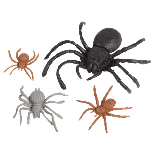 Halloween Spider Props 28 Ct Favor Pack Black Gray Brown Halloween Spider Props 28 Ct Favor Pack Black Gray Brown