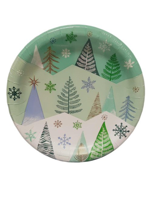 Winter Wonderland Paper 8 Ct 9" Luncheon Plates Christmas Trees Winter Wonderland Paper 8 Ct 9" Luncheon Plates Christmas Trees