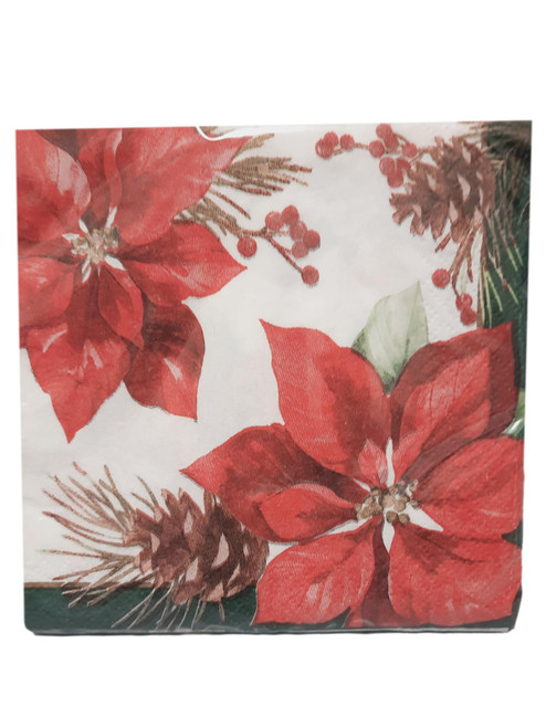 Poinsettia Perfection Paper Beverage Cocktail Napkins 16 Ct Christmas Poinsettia Perfection Paper Beverage Cocktail Napkins 16 Ct Christmas