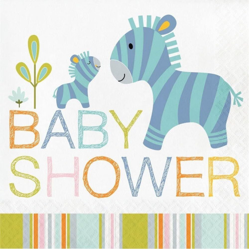 Happi Jungle Zebra Baby Shower 16 Ct Luncheon Napkins Happi Jungle Zebra Baby Shower 16 Ct Luncheon Napkins