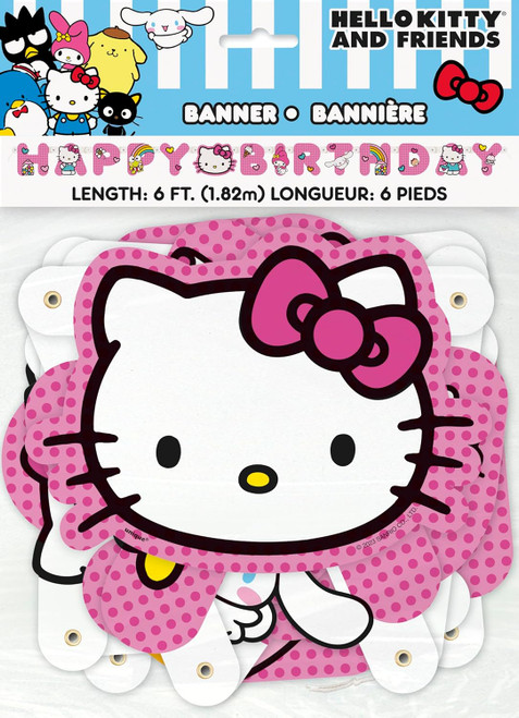 Hello Kitty Jointed Banner "Happy Birthday" 1 Ct 6 Ft Pink