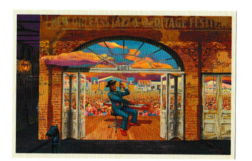 Prof Longhair New Orleans Jazz Fest Poster Post Card 2021 Scott Guion
