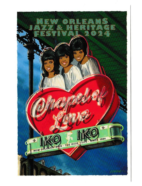 The Dixie Cups New Orleans Jazz Fest Poster Post Card 2024 Kelly Talbot