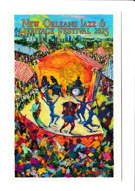 New Orleans Jazz & Heritage Festival Fest Stage Poster Post Card 2025 Michalopoulos