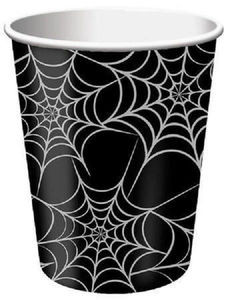 Halloween Silver Webs Black Spider Web 8 9 oz Paper Cups Party