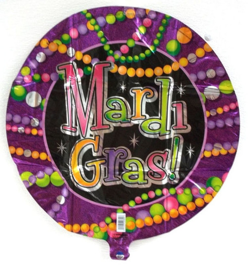 Mardi Gras Beads Party Balloon 18" Foil Mylar Decorations