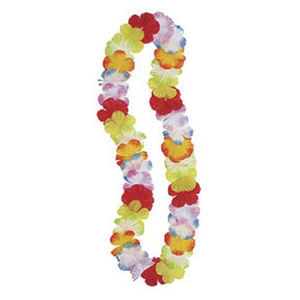 Hawaiian Hawaii Rainbow Silk Flower Lei Luau Party Hula Wedding