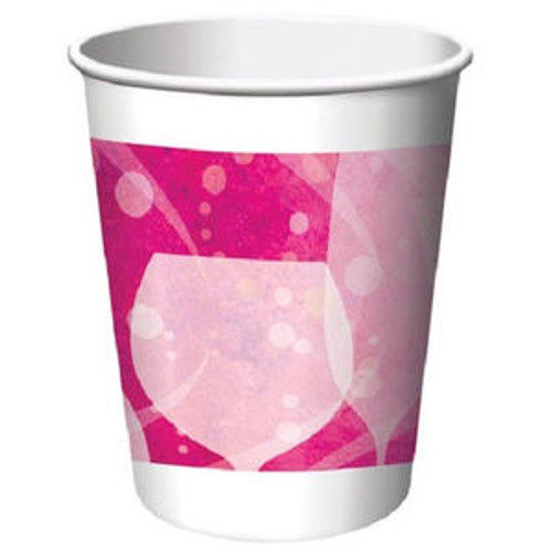 Fabulous Pink Cocktail Drink Birthday Paper 9 oz Paper Cups 8 ct