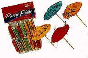 Luau Colorful Umbrella Cocktail Parasol Picks 10 ct Party Beverage