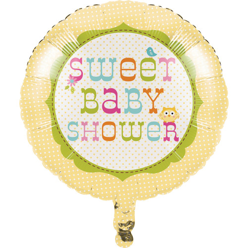 Happi Tree Baby Shower Sweet Baby Owl Decor  18" Foil Mylar Balloon