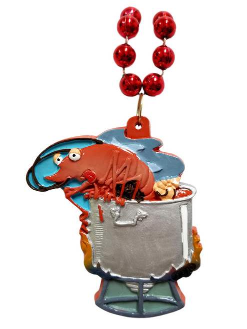 Crawfish Boil Pot Mardi Gras Necklace Bead Crawfish Boil Pot Mardi Gras Necklace Bead