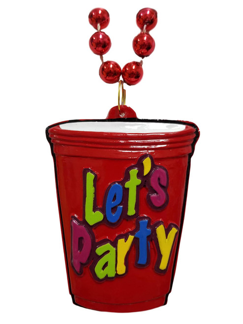 Let's Party Cup Mardi Gras New Orleans Necklace Bead Let's Party Cup Mardi Gras New Orleans Necklace Bead