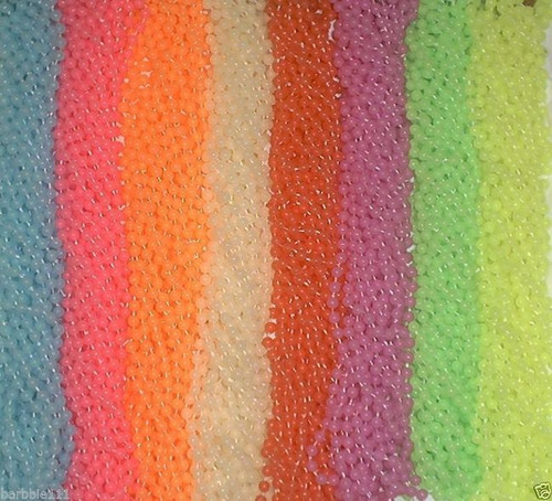 5 dozen Glow In The Dark Mardi Gras Beads Party Favors Necklaces Neon 8 Colors