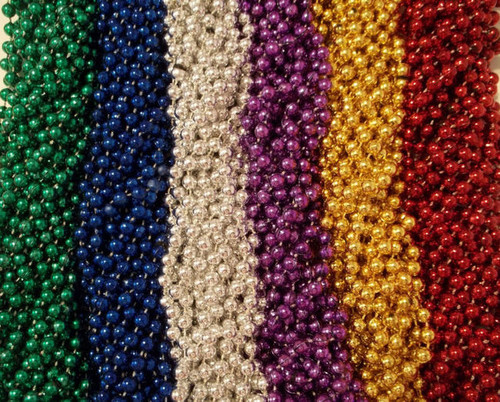 96 Asst 6 color Mardi Gras Beads Party Favors 8 Dozen