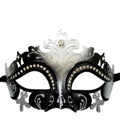 Black Silver Princess Laser Cut Mardi Gras Masquerade Mask Black Silver Princess Laser Cut Mardi Gras Masquerade Mask