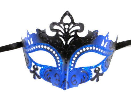 Sexy Black Blue Laser Cut Mardi Gras Masquerade Mask Prom Dance