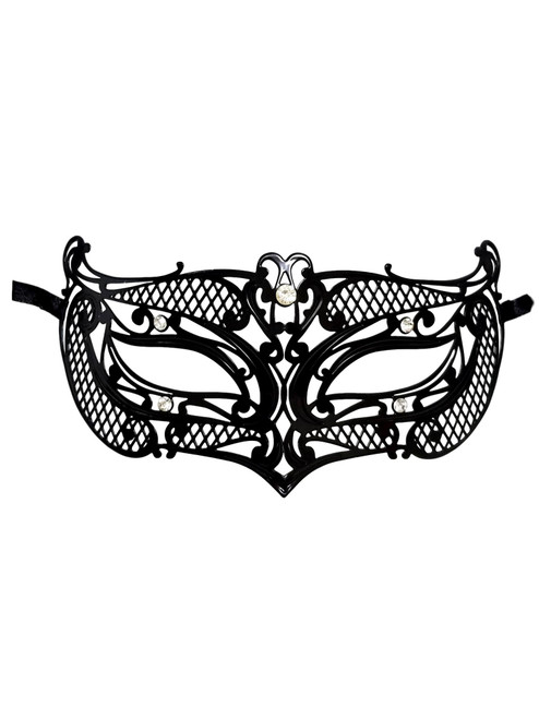 Male Small Black Laser Cut Venetian Masquerade Metal Filigree Mask Men Boys Male Small Black Laser Cut Venetian Masquerade Metal Filigree Mask Men Boys