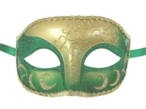 Green Gold Venetian Mardi Gras Masquerade Crescent Elegant Mask Green Gold Venetian Mardi Gras Masquerade Crescent Elegant Mask