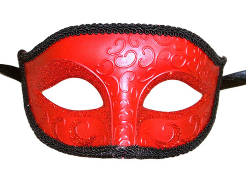 Dark Red Venetian Mask Masquerade Glitter Crescent Fancy Dress Elegant Costume Dark Red Venetian Mask Masquerade Glitter Crescent Fancy Dress Elegant Costume