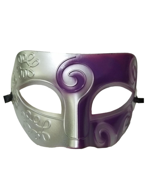 Purple Silver Roman Masquerade Mardi Gras Halloween Mask