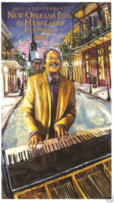 2009 40th New Orleans Jazz Festival Poster Post Card Allen Toussaint