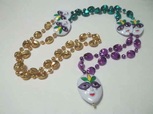 Mask Purple Green Gold Mardi Gras Bead New Party Favors Beads