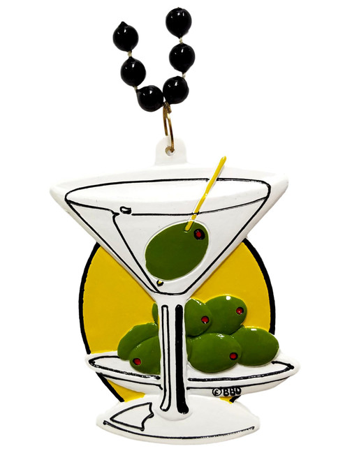 Martini Olive Glass Mardi Gras Bead Party Favor Martini Olive Glass Mardi Gras Bead Party Favor